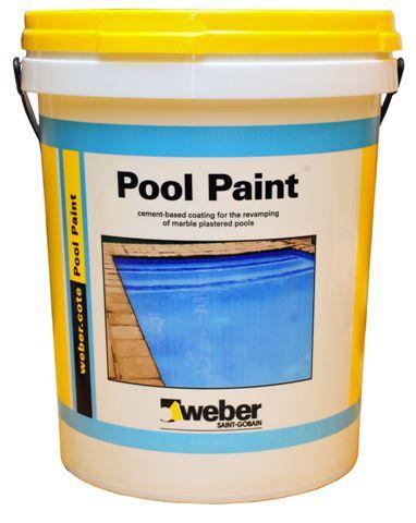 weber.cote Pool Paint weber.cote Pool Paint is a cement-based, integrally coloured, waterproof finish, specifically formulated for the revamping of marble plastered pools.