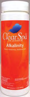 Custom Chemical Products Formulated Specifically for Maintenance and Care of Spas & Hot Tubs to the Max Temp of 104 Alkalinity Raises total alkalinity level to prevent ph shifts which might cause