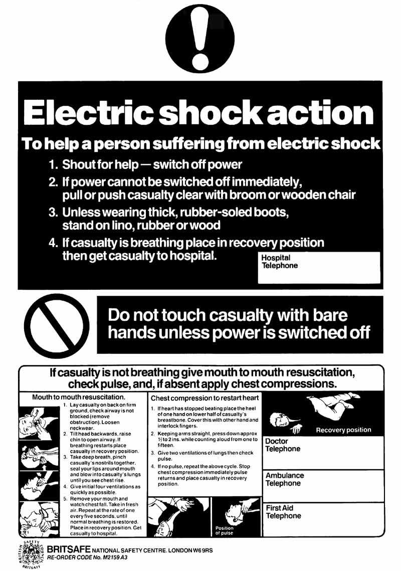 Health ad Safety Figure 45 Electric shock placard