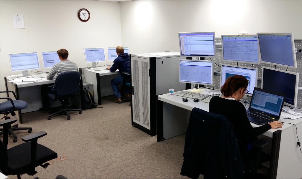 Figure 6. Simplot Phosphates Rock Springs OTS training room during the OTS commissioning. Hence, the DCS-implemented logic for the simulator and the plant is the same.