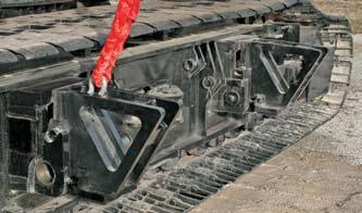 easy transport Pin-on track extender blocks remove for transport 9 9 (2.74 m) retracted gauge 14 2 (4.