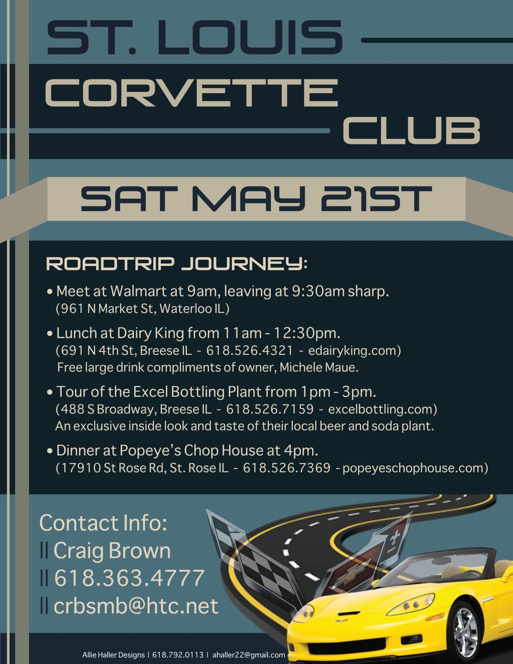 Cruzin in Illinois in May Here is a flyer for a cruise sponsored by Craig and Susan Brown.