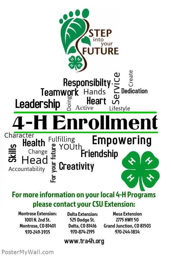 Important Upcoming Dates! May 1-4-H Enrollment Deadl