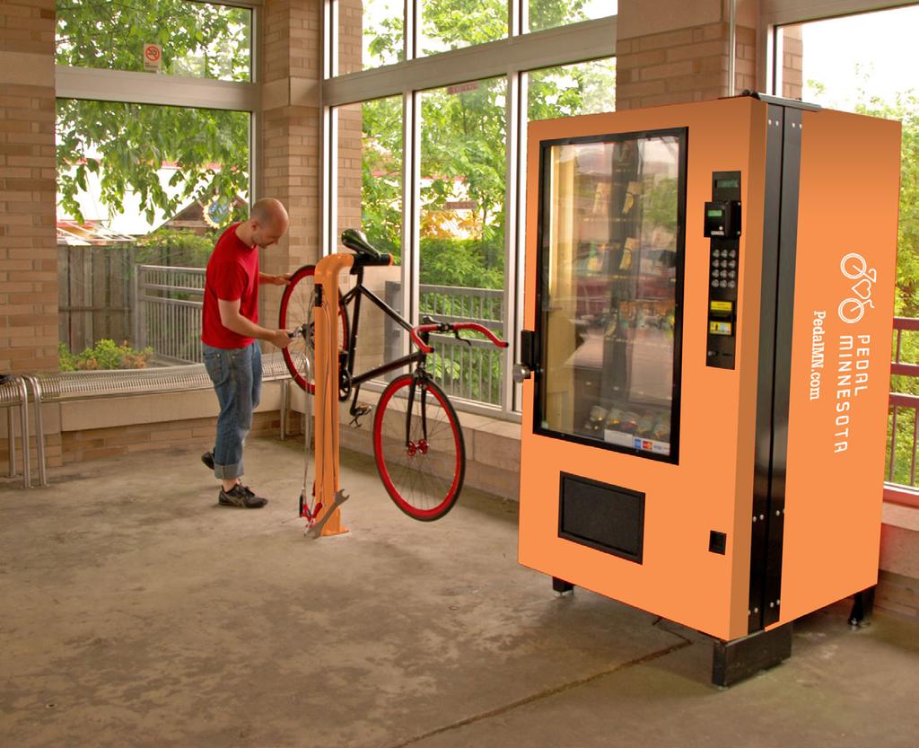 Bicycle Vending Machines Stock up with equipment essentials.