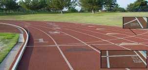 Types of starts Relay triangles: o Used to denote exchange zones. o Yellow (4x100 meter and the last handoff of the 4x200 meter), red (4x200 meter) and blue (4x400 meter and 4x800 meter).