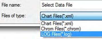 9. Browse to the location where the LOG file of interest was dragged/copied. 10. At the bottom of the Select Data File window, change Files of Type to LOG Files.