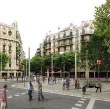 a large green space for pedestrians AVINGUDA DIAGONAL Widening