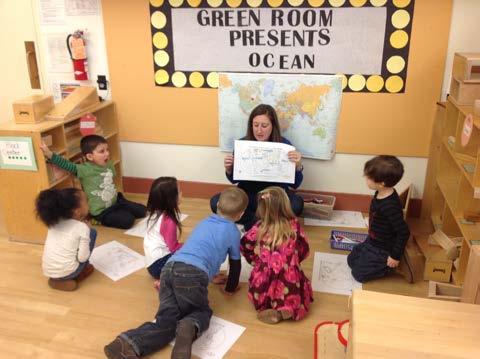 Using a large world map as a reference, the friends were excited to find each ocean on their individual map.