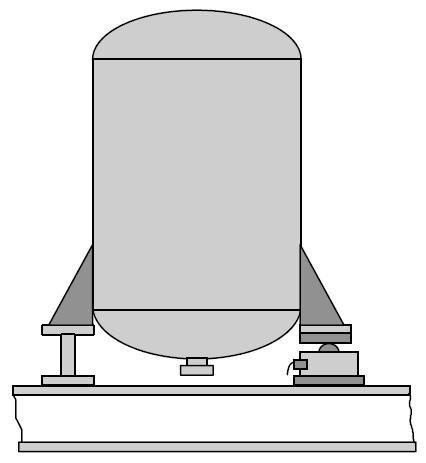 6.1 Upright tanks Arrangements with two fixed supports and one load cell are possible for liquids and bulk goods with central filling.