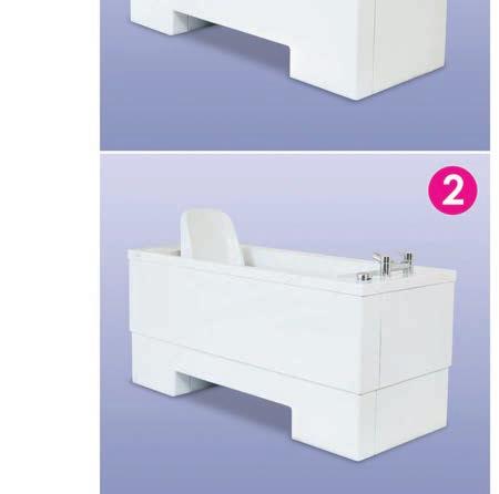 An integrated variable height bathing system with fixed bathing/changing platform for use with hoisting equipment The Lincoln is ideal for both carer and bather.