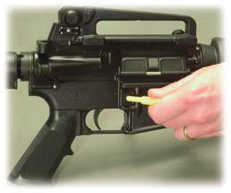 CHAMBERING A ROUND FROM A CLOSED BOLT KEEP YOUR FINGER OFF THE TRIGGER UNTIL YOU ARE READY TO FIRE THE RIFLE.