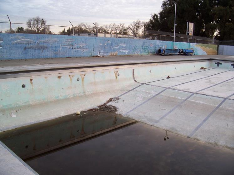 11. The swimming pool has stainless steel gutters which do not meet the minimum requirements of the California Health Department Code.