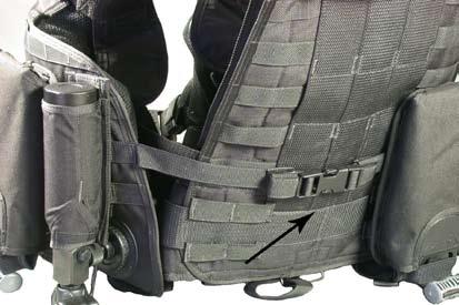 The vertical torso strap inside the vest can also be adjusted.