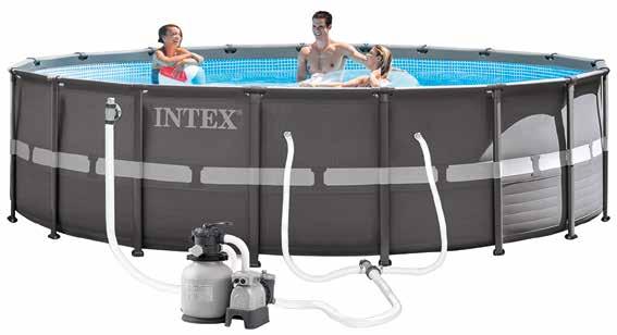 SEASONAL POOLS ULTRA FRAME POOLS The Intex range of Ultra Frame Pools provides a semi-permanent backyard pool solution. These pools have a strong steel frame with a heavy duty PVC liner.
