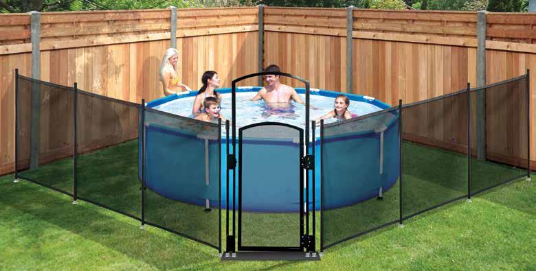 PORTABLE POOL FENCE PORTABLE POOL FENCE Portable pool fencing is suitable for all types of pools. It is easily installed, with no need to concrete in posts.