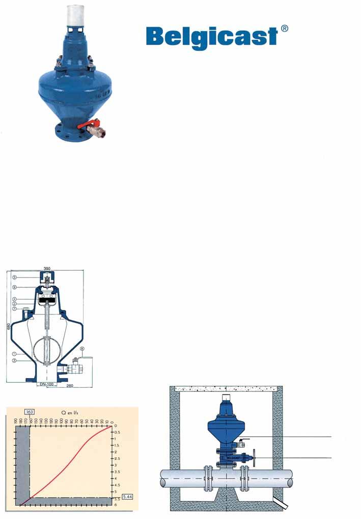 FEATURES BS-05-62 Anti-water hammer air relief valve for sewage NP - 10 Strongly built, with body and cover of ductile cast iron.