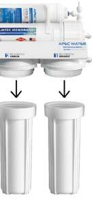 5) Remember: Turn ON the cold water supply and OPEN the tank valve after finished changing filters! 6) Check for leaks!