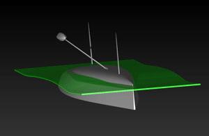Influence of a canting keel on a «wide» boat