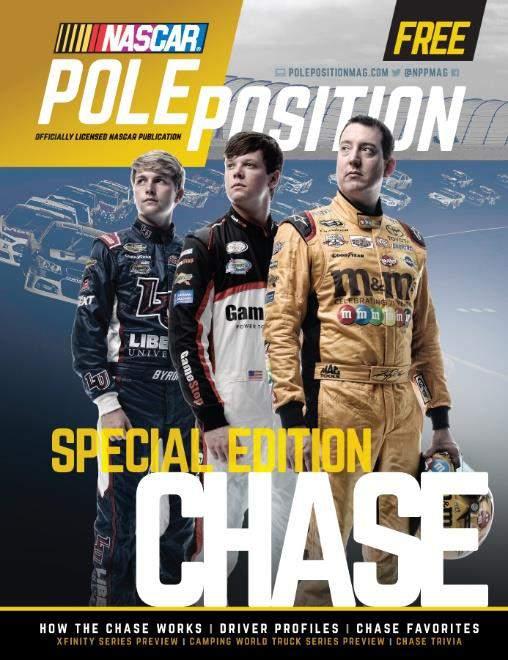 NASCAR POLE POSITION MAGAZINE Magazine overview COMPOSITION Full-color throughout TRIM SIZE 8 3/8 x 10 7/8 STOCK BINDING COVER 8pt.