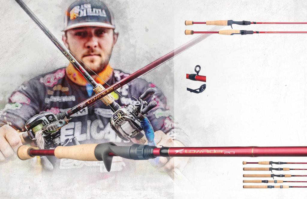 FALCON XG GRAPHITE BLANK 100% FUJI GUIDES FUJI EXPOSED BLANK REEL SEAT Lighter. Longer Casts. More Sensitive. More Accurate. LowRider, the guide system that changed fishing.