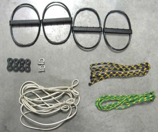 4 adjusting rope locks ( for Easy & Classic models) 3. shackles 4.