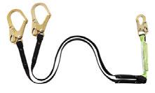 shock absorbing action of these lanyards limits and reduces the force of a fall on the worker, significantly