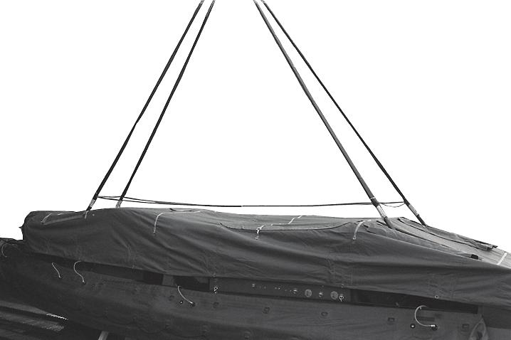 INSTALLING THE BOAT COVER, SPONSON, TIES, AND SPONSON COVERS 4-9. Install the boat cover as shown in Figure 4-9. Make the sponson ties as shown in Figure 4-0.