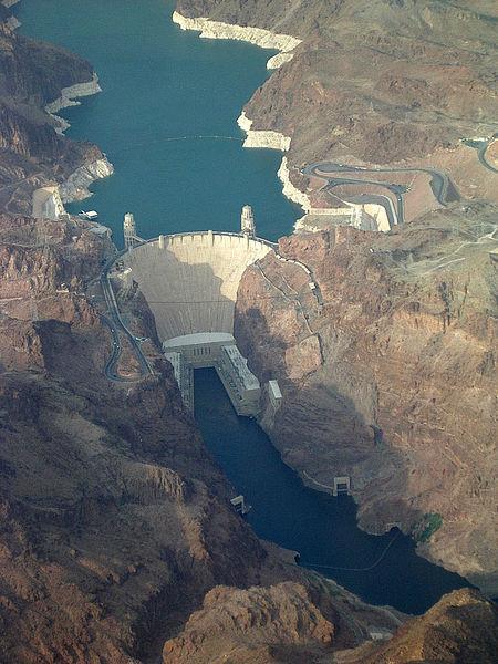 Hoover Dam and Lake Mead 724 feet high Water diversions for Las Vegas happens here.