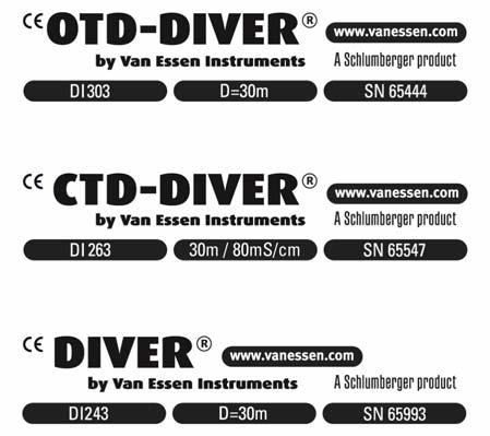 Technical information on Divers General The Diver is a datalogger in a cylindrical housing with a suspension eye at the top.