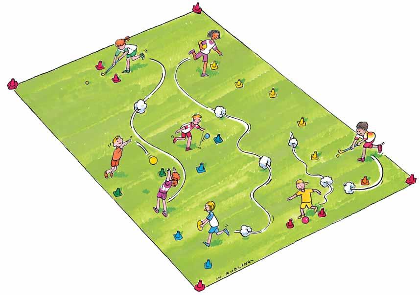 Gateway Eight players in each area. In On teams the signal of four: to striker, start, each feeder and player two dribbles/runs fielders.