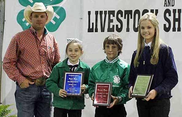 FFA; Second Place - Sarah Conquest of Riverside Wranglers 4H; and Third Place - Jarrett Douglas of Bell Sr.