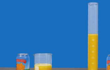 Figure 3 Although their shapes are different, the beaker and the graduated cylinder each contain 350 ml of juice.