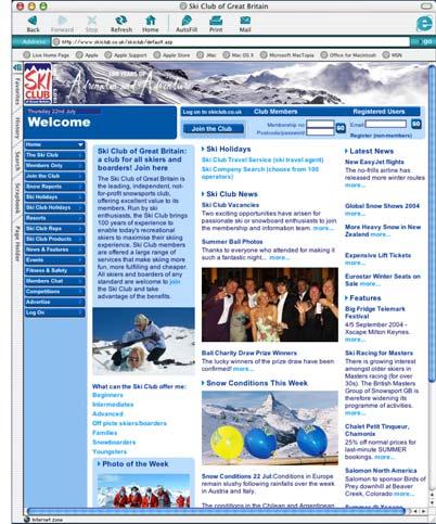 THE SKI CLUB OF GREAT BRITAIN NOW INFORMATION Website 700,000 unique visitors last year Most informative, useful website in the UK,