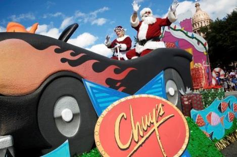 Professional music act to perform on your float, provided by Chuy s Space for your employees to carry a company banner in front of your float Logo recognition as a Toy Collection Float Sponsor within