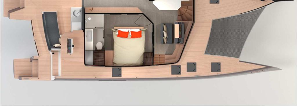 1,85m high) accessible by cylinder assisted hatches Large owner suite (10 m 2 ) on