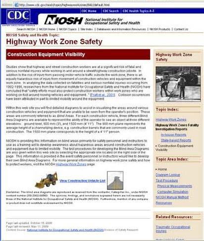 Watch Out for Blind Spots NIOSH