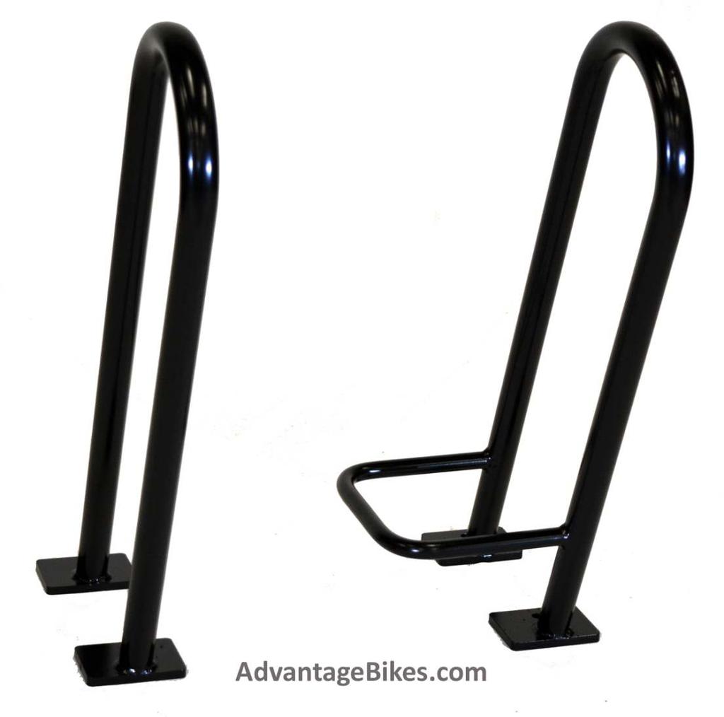 Hi-Lo Universal Bike Rack System Lo for Floor or Wall Mounting Hi for Floor Mounting in Series 1.35 Dia. Steel Tube Tire Support Bar 0.