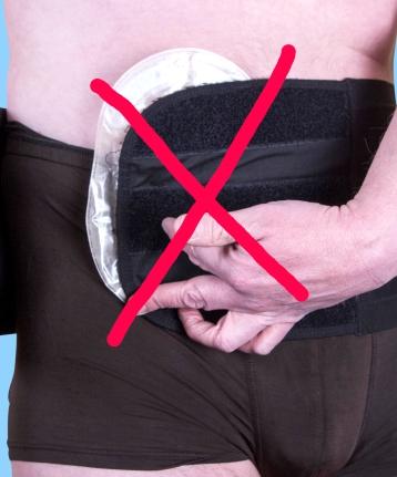 If there is a stoma present then the glove should have the hand of the stoma side location in it to put the belt on.