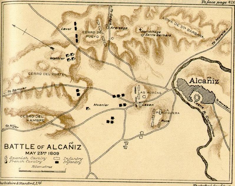 The Battle of Alcaniz, 23 rd May 1809. Notes for Umpires: I believe that the map below is probably from an early edition of Oman s History.