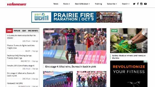 4 million ENGAGING CORE CYCLISTS DAILY A VITAL MIX of breaking news items, mustread features, analysis pieces, and interviews make VeloNews.
