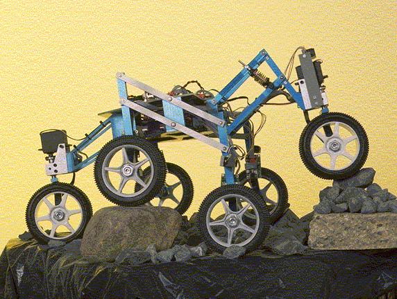 37 Climbing with Legs: EPFL Shrimp Passive locomotion concept 6 wheels two boogies on each side fixed wheel in the rear front wheel with spring