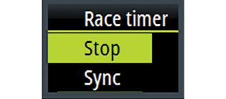 It can also be used to count up from zero to record the elapsed time. Ú Note: The race timer is by default shared between all displays on the network.