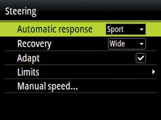 Installation settings are defined during commissioning of the autopilot system.