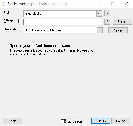 Once you have decided what you want to View / Print, Click the Next and then the Publish button.