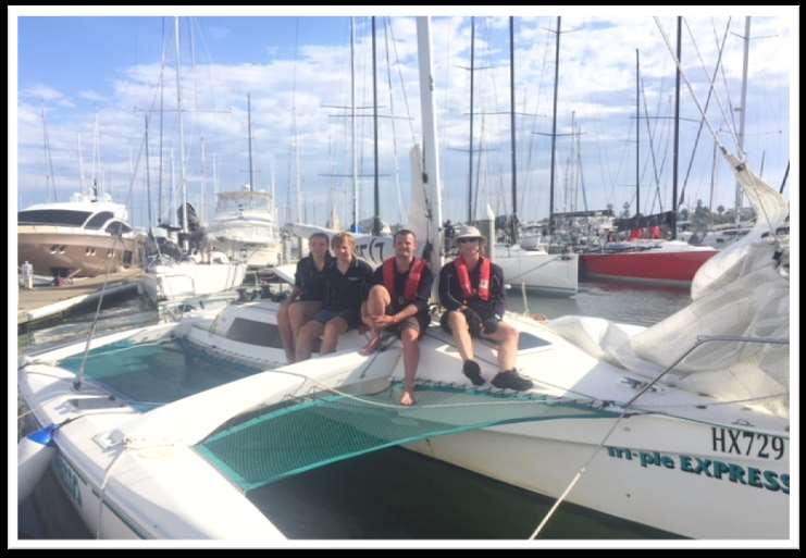 TRIPLE EXPRESSO GOES TO THE BIG SMOKE Andrew McColl After quite a few years of sailing and racing on the Gippsland Lakes we decided that we needed to extend ourselves by competing in a higher level