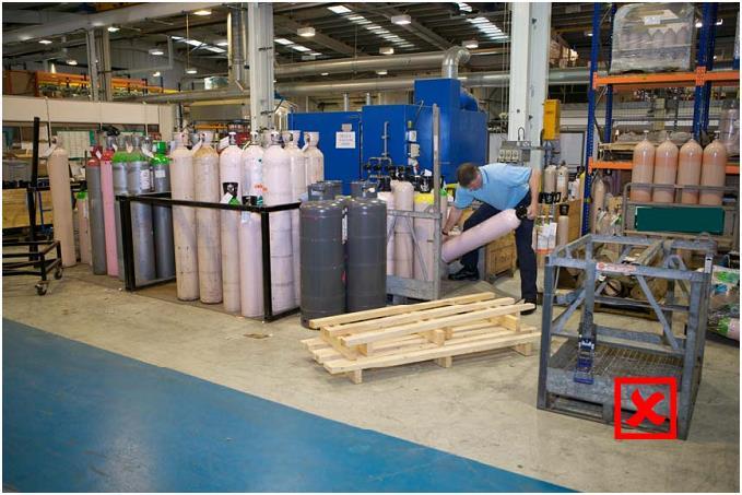 Appendixes 2, 3 and 4 provide worked examples of completed risk assessments based on these Case Studies. Case Study 1 The activity is to move a 20 L cylinder from Point A to Point B.