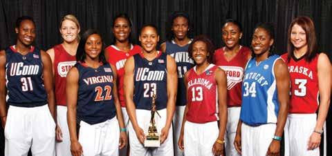 HUSKERS.COM @HUSKERSWBB #HUSKERS NATIONAL & CONFERENCE HONORS Nebraska's Kelsey Griffin (far right) is pictured here with the 2010 WBCA First-Team All-Americans.