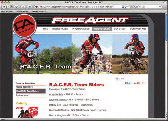 The program is for active racers who wish to compete during the season on new, current model year Free Agent racing bicycles. Discounts are given on the purchase of new bikes and accessories.