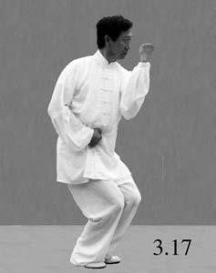 308 EIGHT POSTURES ROUTINE o Three actions are done as one: punch with the left fist, pull the right fist back, and land the left foot.