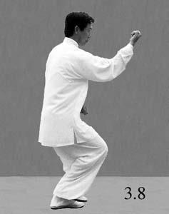 Press the head up and look forward. (image 3.7) o The right hand should complete the split as the right foot lands. Reach the right shoulder forward, keeping it released and the elbow down.